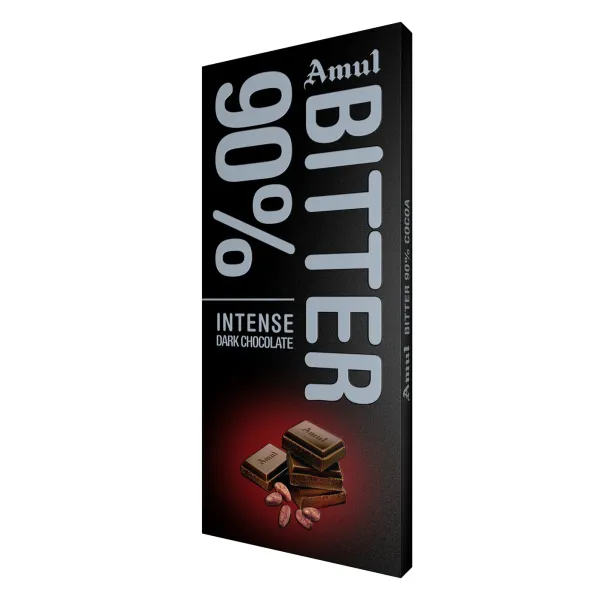 Amul Bitter 90% Intense Dark Chocolate 150g