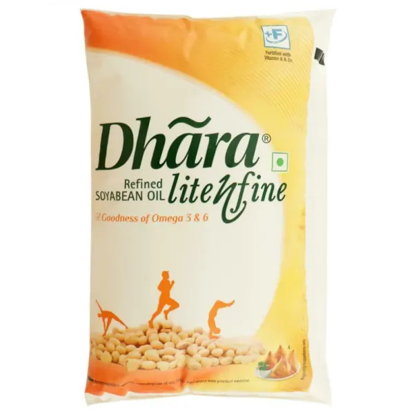 Dhara LiteNfine Refine Soya Oil 1L