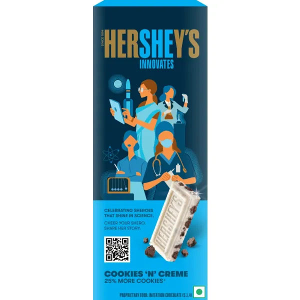 Hershey's Innovates Cookies N Creme 25% More Cookies 100g